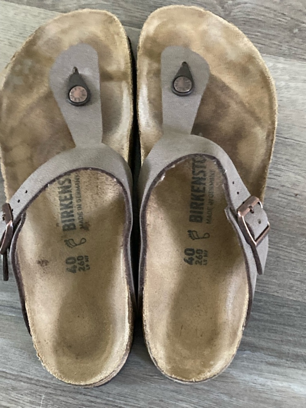 Birkenstock Gizeh Mocha Tan Birko-flor Thong Sandals size 9/40